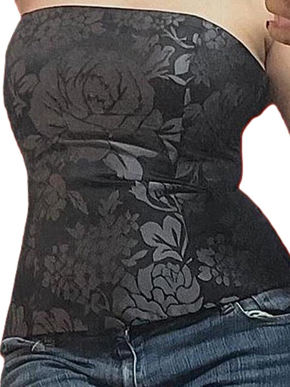 White House Black Market Women's Black and Grey Bustier size 14